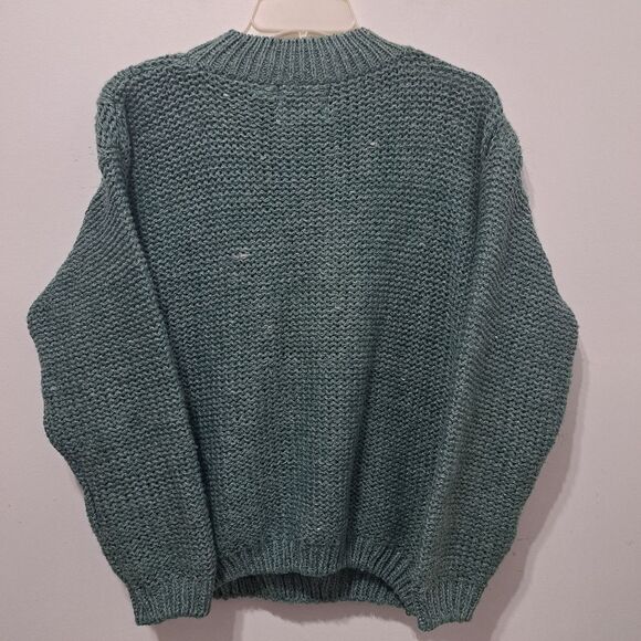Vintage Shenanigans Hand Knitted Sweater Crochet Y2K Grannycore Preppy Medium - Picture 10 of 15